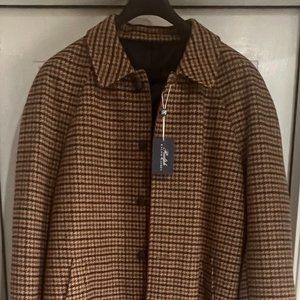Houndstooth Overcoat 52R Ralph Lauren Classic